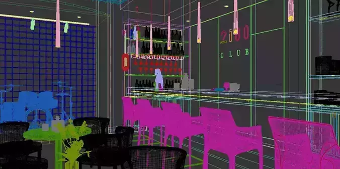 Restaurant Interior Design 3D model 4