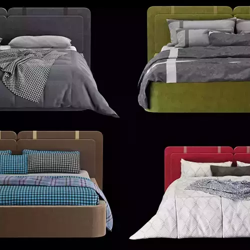 Bed with pillows and blanket set5