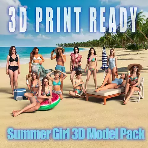 Summer Girl 3D Model Pack