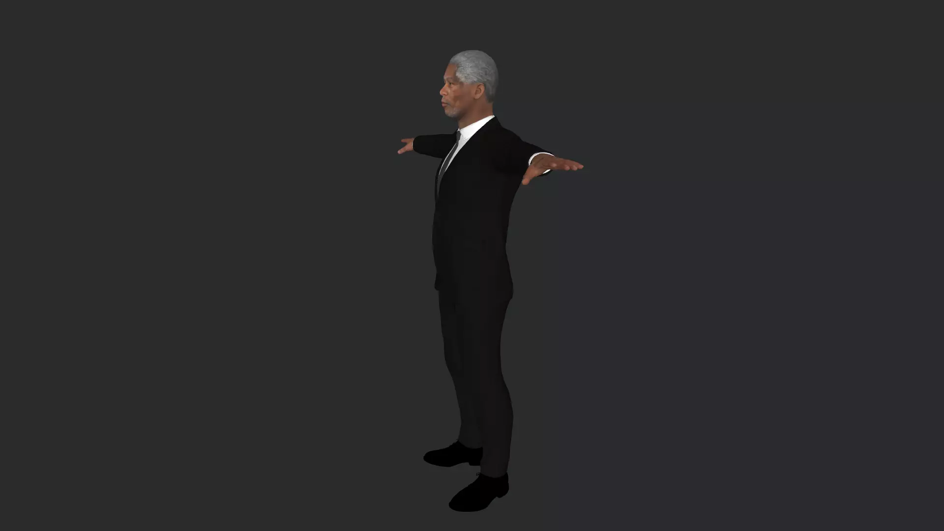 Morgan Freeman Hyper Realistic Full Body Fully Rigged 3D model_3
