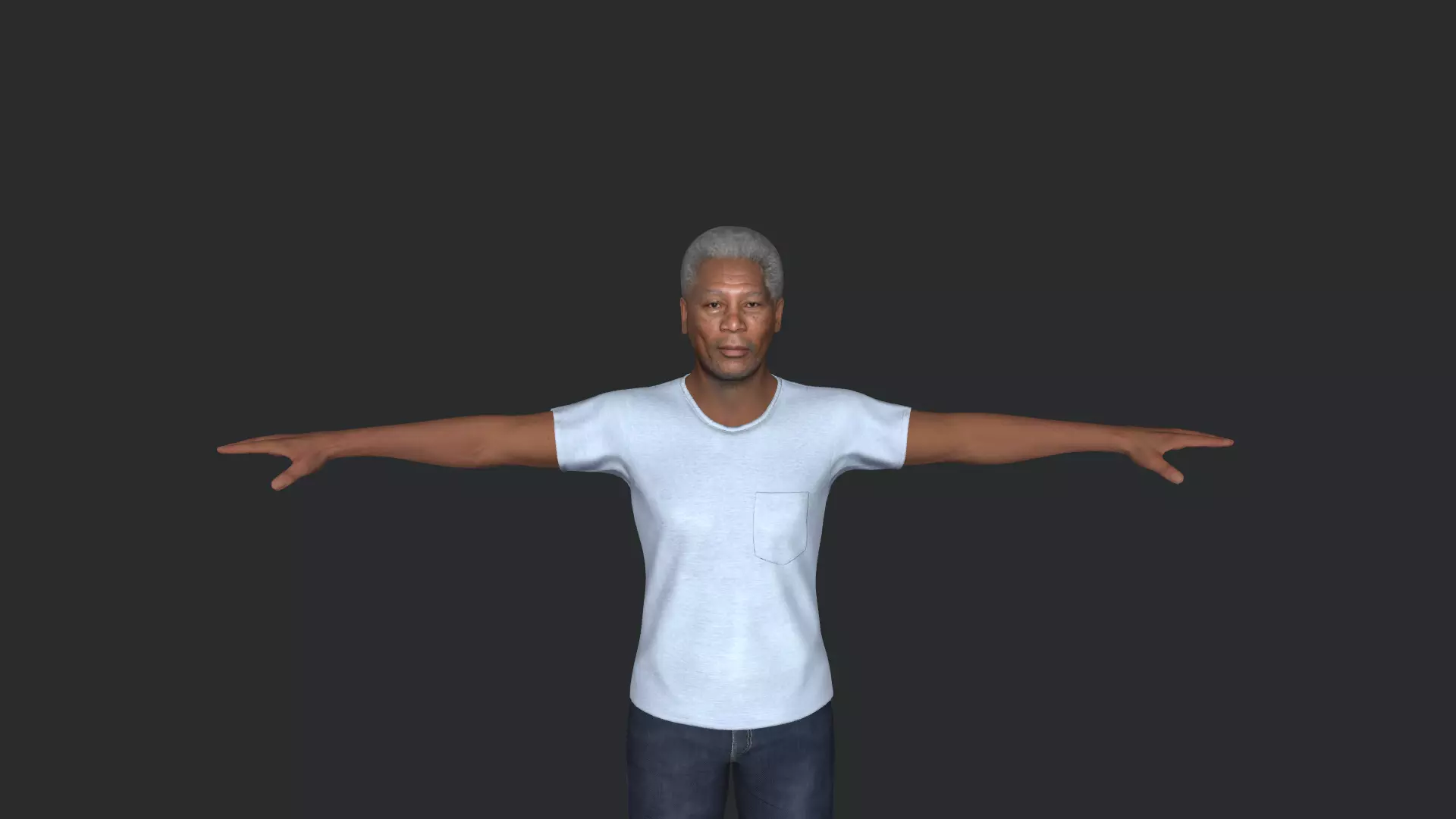 Morgan Freeman Hyper Realistic Full Body Fully Rigged 3D model_11