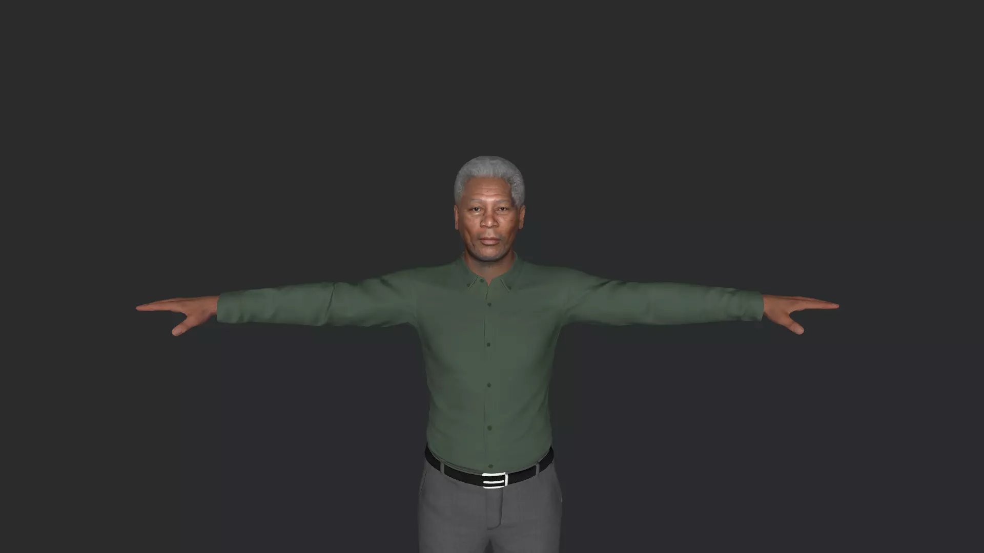 Morgan Freeman Hyper Realistic Full Body Fully Rigged 3D model_7