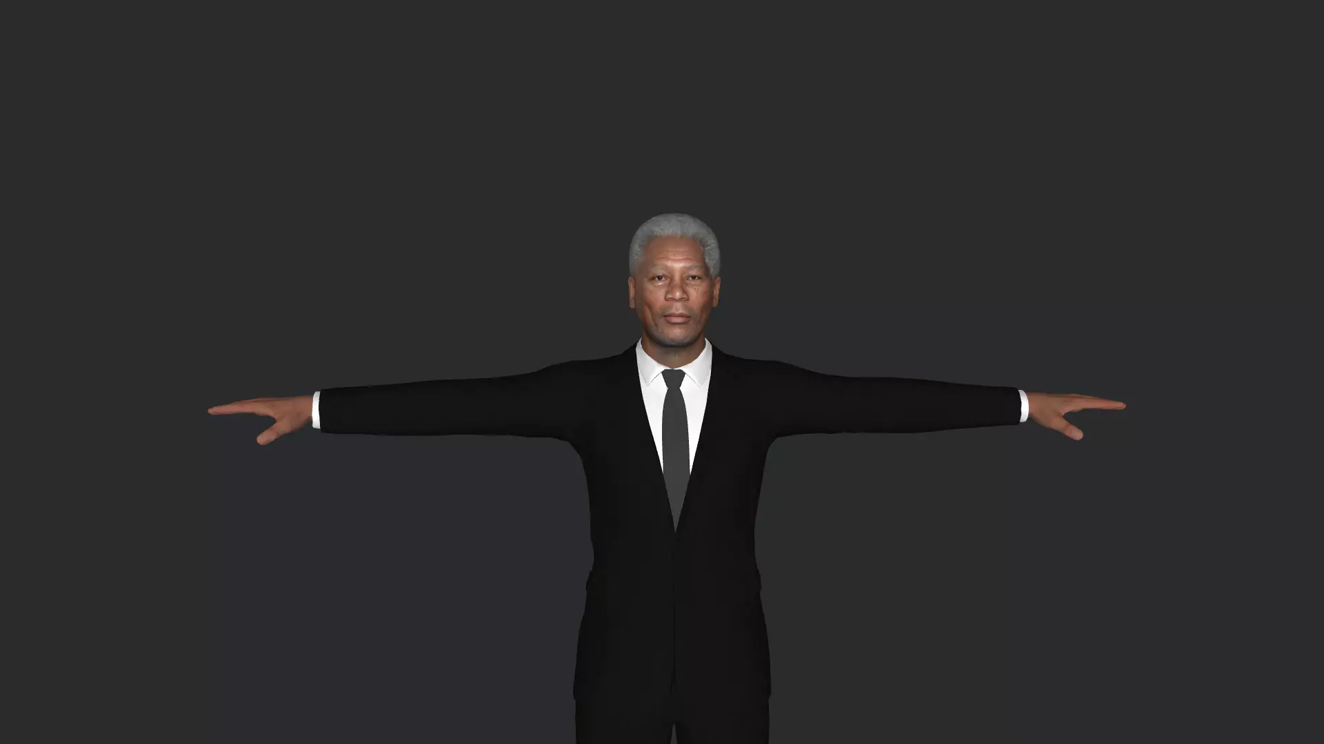 Morgan Freeman Hyper Realistic Full Body Fully Rigged 3D model_1
