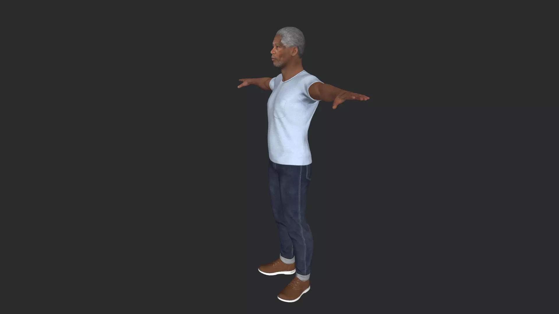 Morgan Freeman Hyper Realistic Full Body Fully Rigged 3D model_13