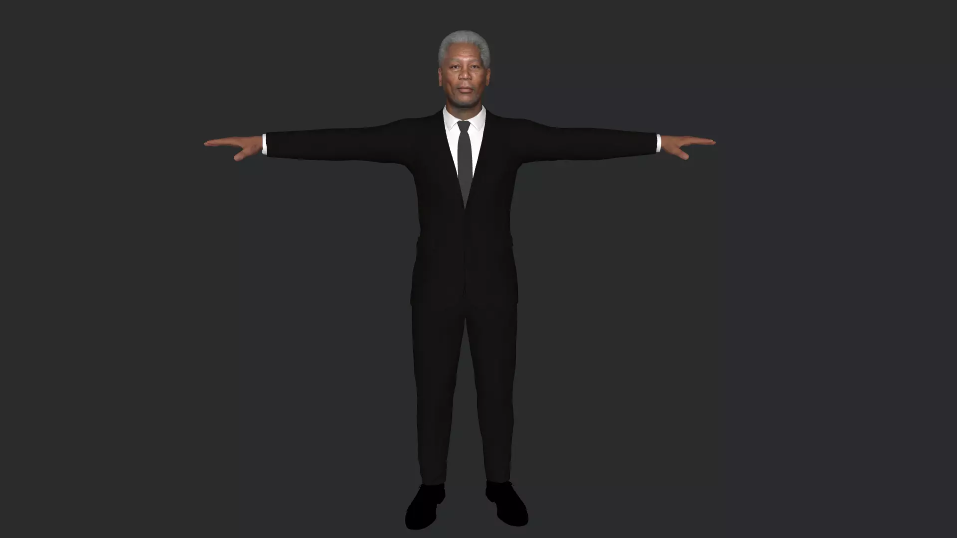 Morgan Freeman Hyper Realistic Full Body Fully Rigged 3D model_2