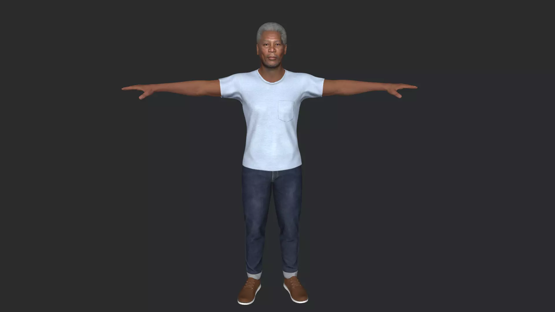 Morgan Freeman Hyper Realistic Full Body Fully Rigged 3D model_12