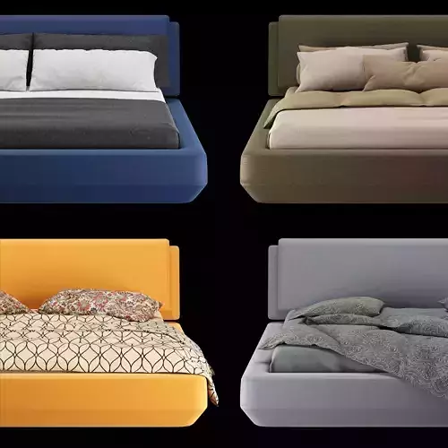 Bed with pillows and blanket set6