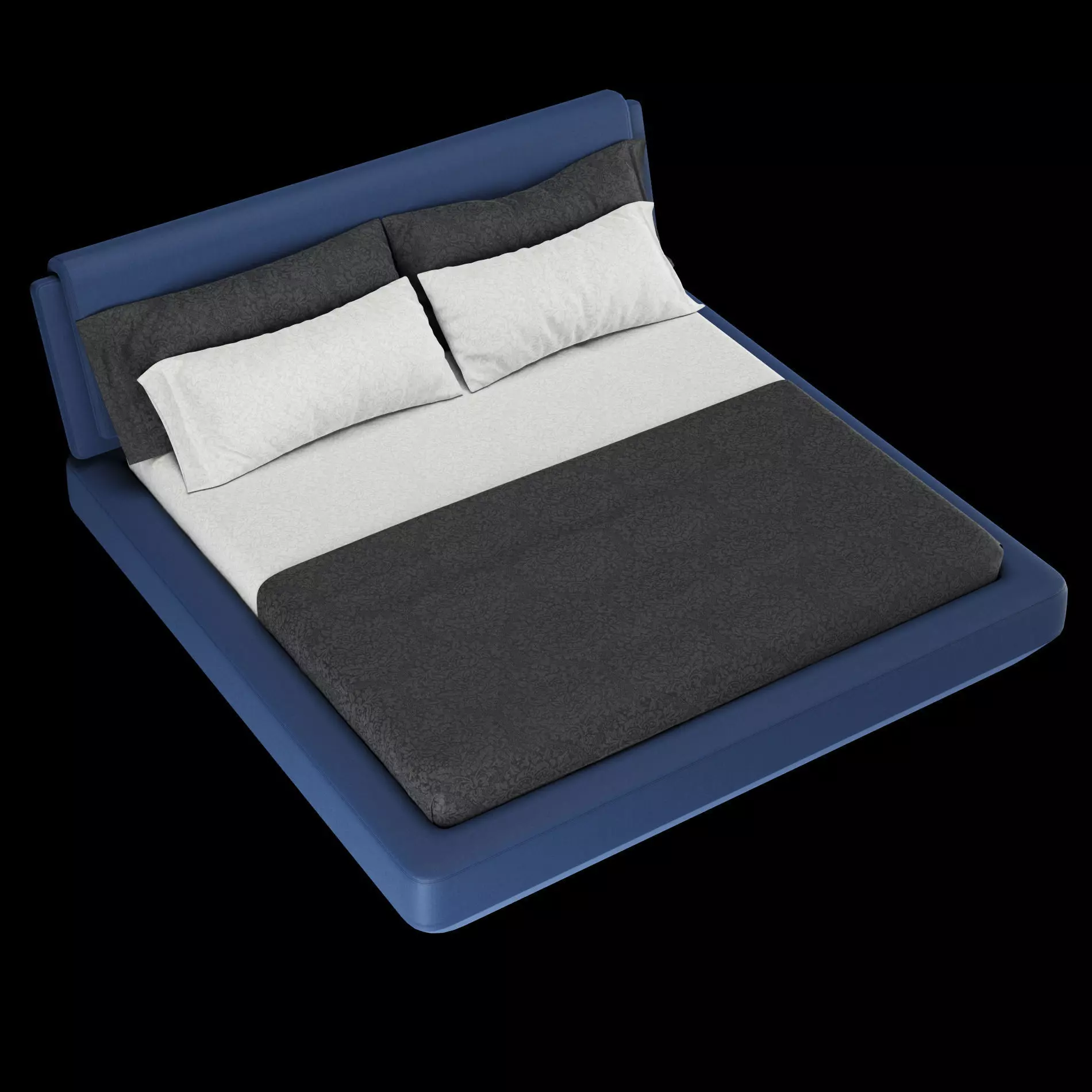 Bed with pillows and blanket set6 3D Model Collection_6