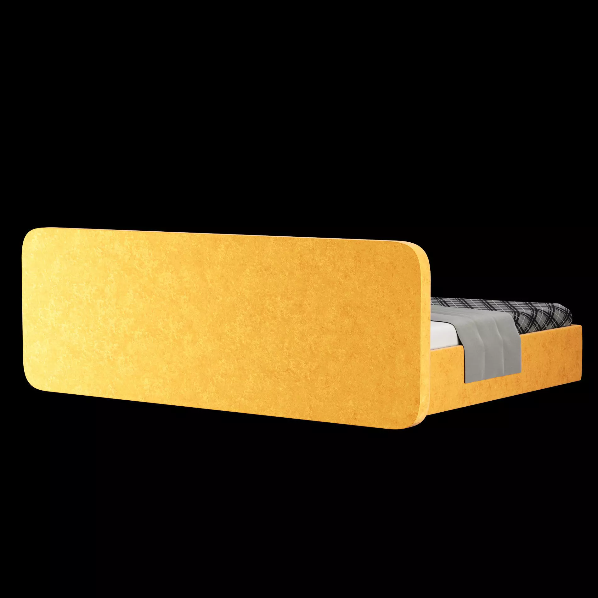 Bed with pillows and blanket 025 3D model_13