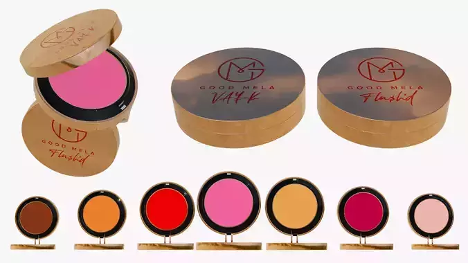 Cosmetic Blush Palette with Mirror Lid