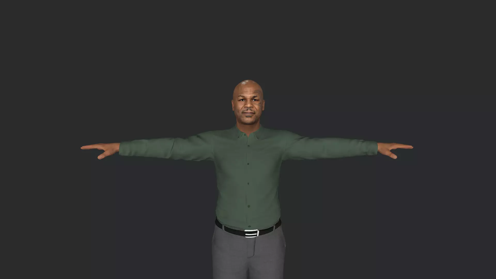 Mike Tyson Hyper Realistic Full Body Fully Rigged 3D model_6