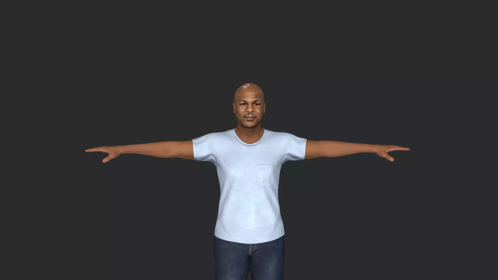 Mike Tyson Hyper Realistic Full Body Fully Rigged 3D model_11