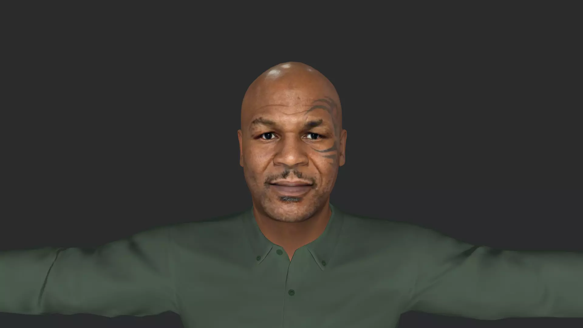Mike Tyson Hyper Realistic Full Body Fully Rigged 3D model_5