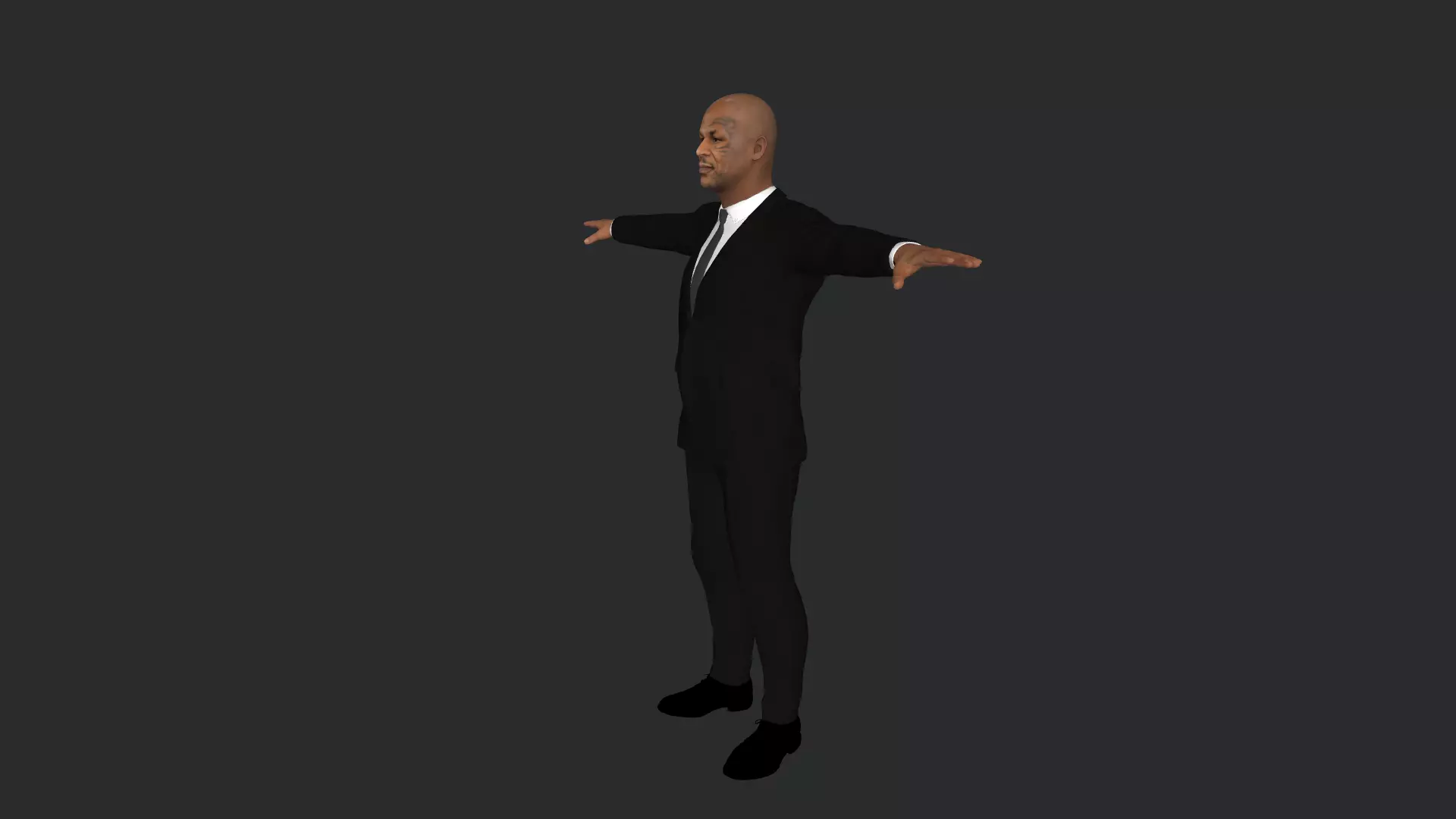 Mike Tyson Hyper Realistic Full Body Fully Rigged 3D model_3