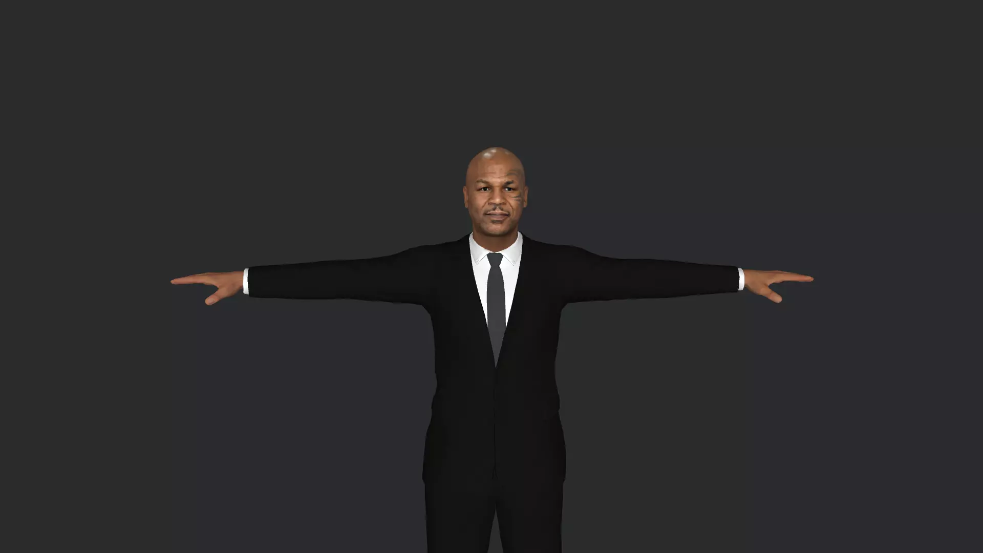 Mike Tyson Hyper Realistic Full Body Fully Rigged 3D model_1
