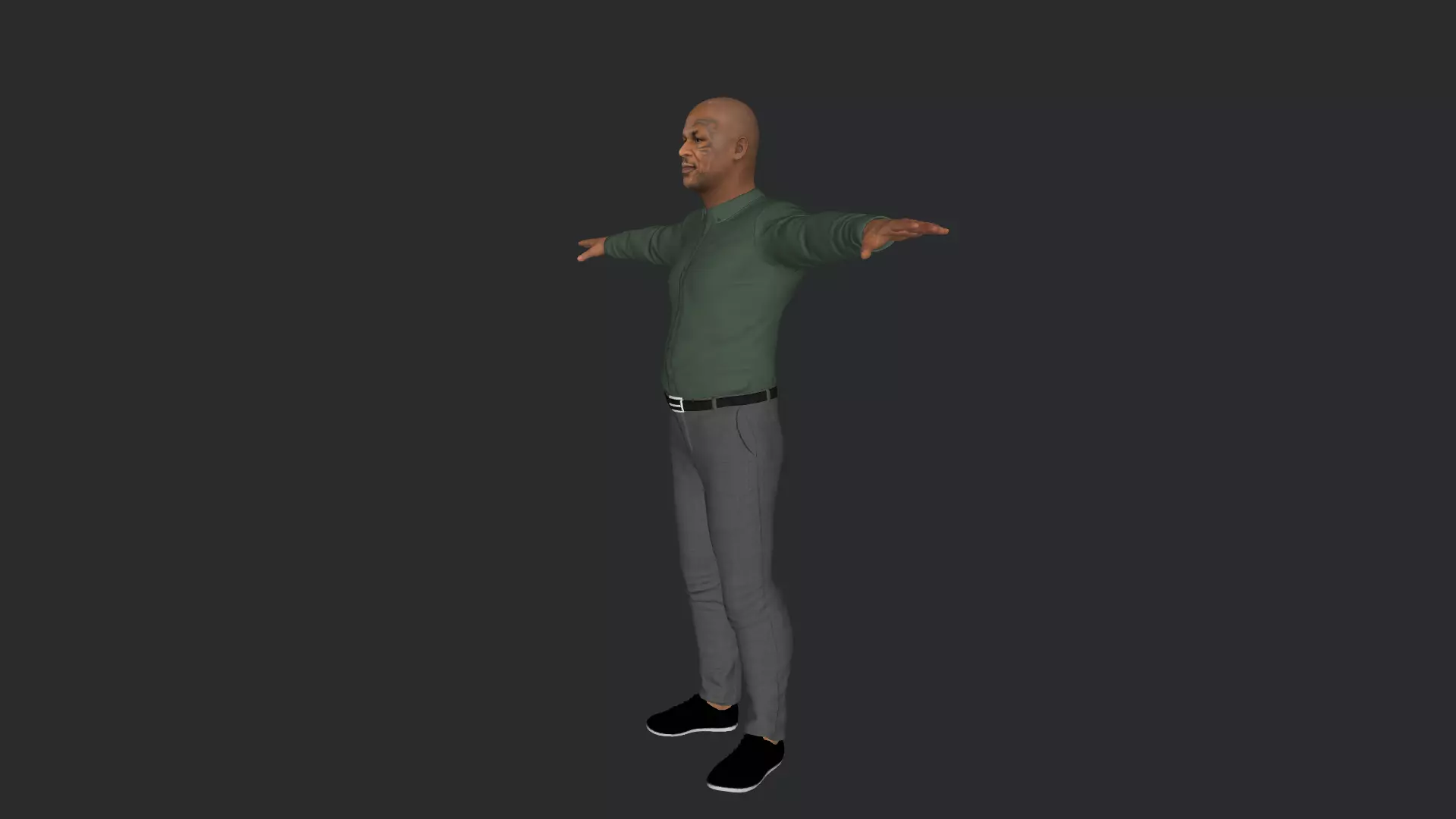 Mike Tyson Hyper Realistic Full Body Fully Rigged 3D model_8