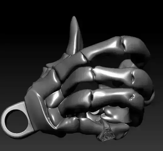 Skeleton Hand Pendant 3D Printable Model 3D print model Skeleton Hand Pendant 3D Printable Model 3D print model