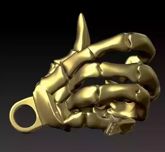 Skeleton Hand Pendant  3D Printable Model