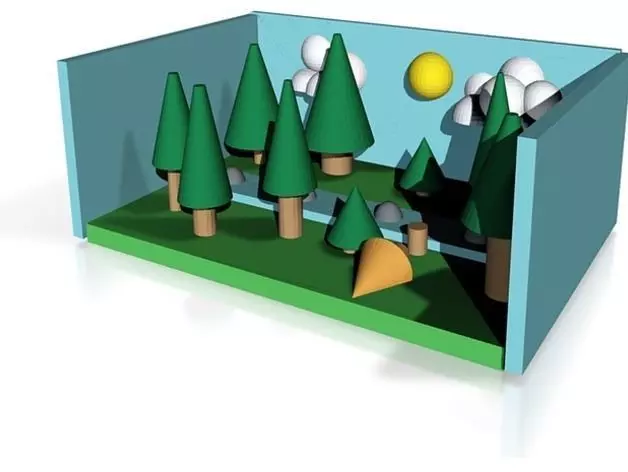 pine forest day Free 3D print model