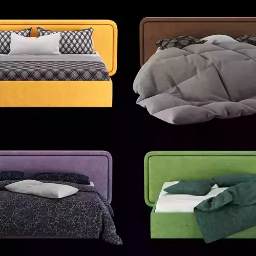  Bed with pillows and blanket set7