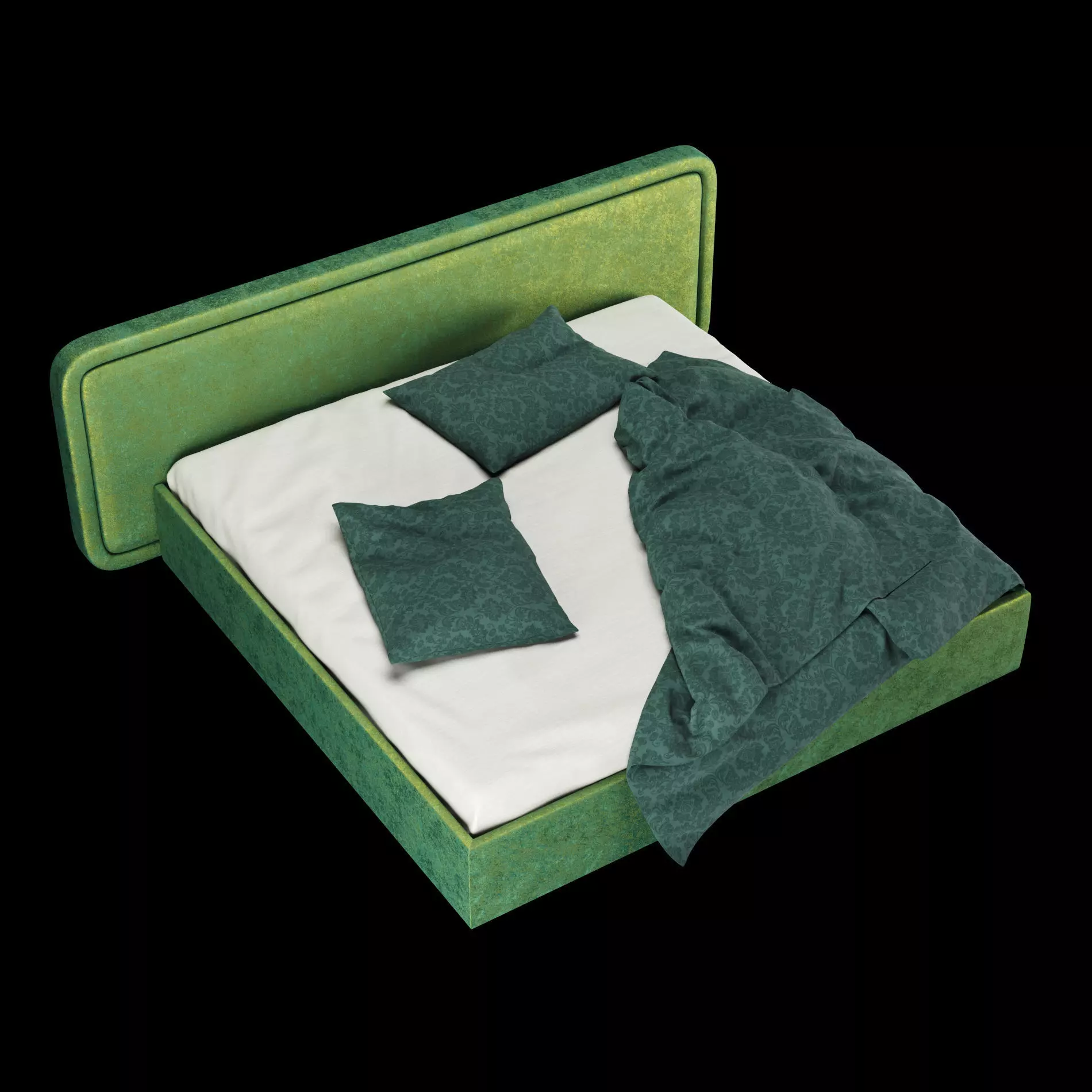 Bed with pillows and blanket set7 3D Model Collection_10