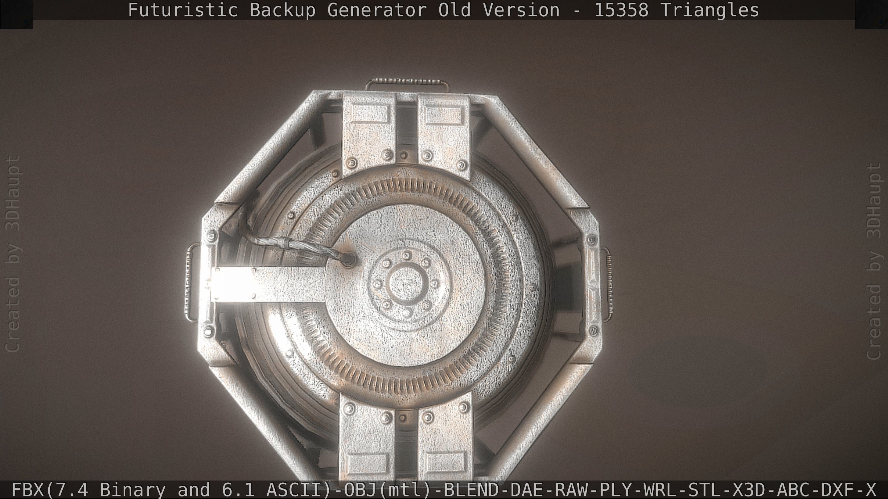 Futuristic Backup Generator Old And Dirty Version Low-poly 3D model_34