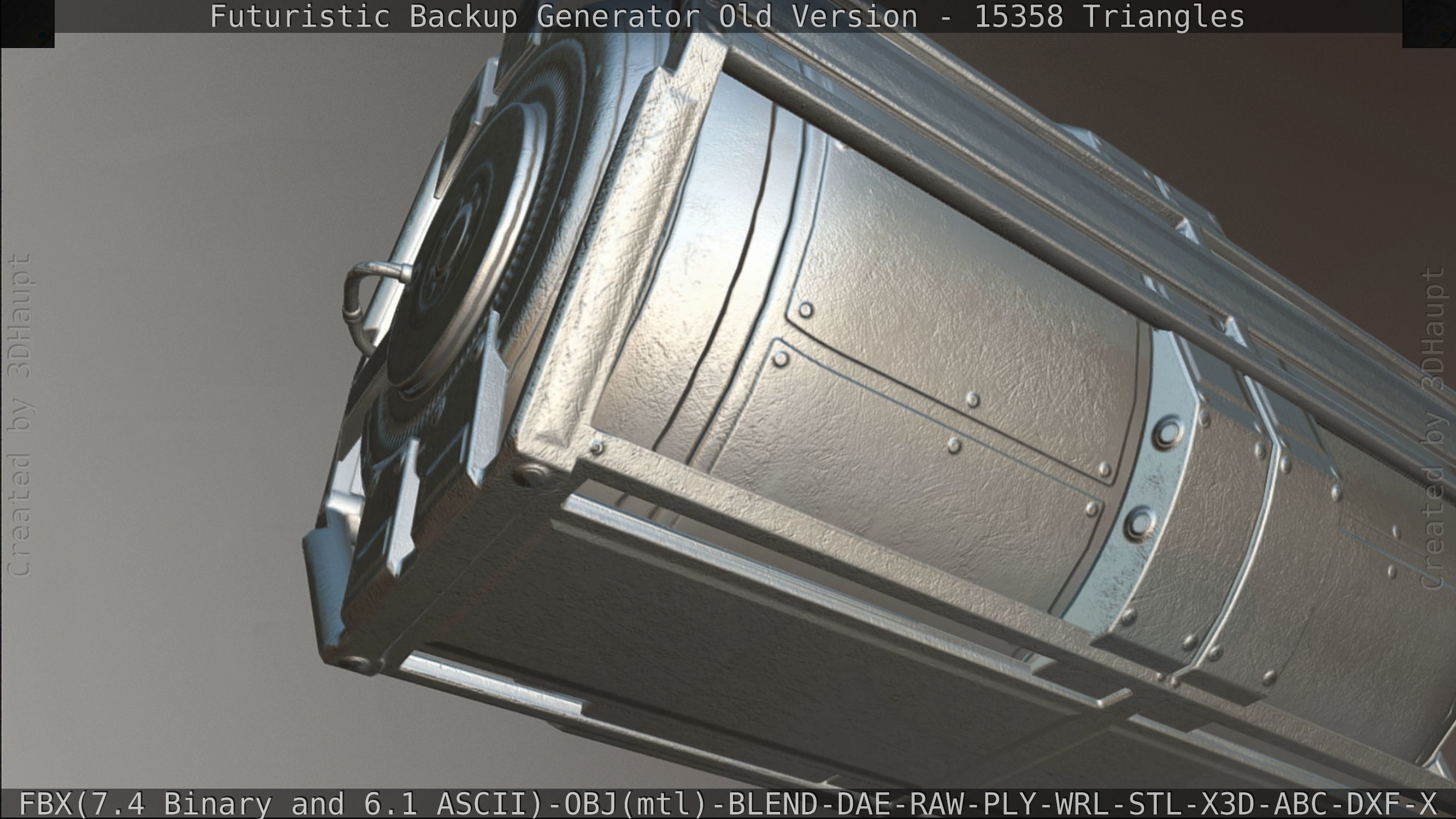 Futuristic Backup Generator Old And Dirty Version Low-poly 3D model_167