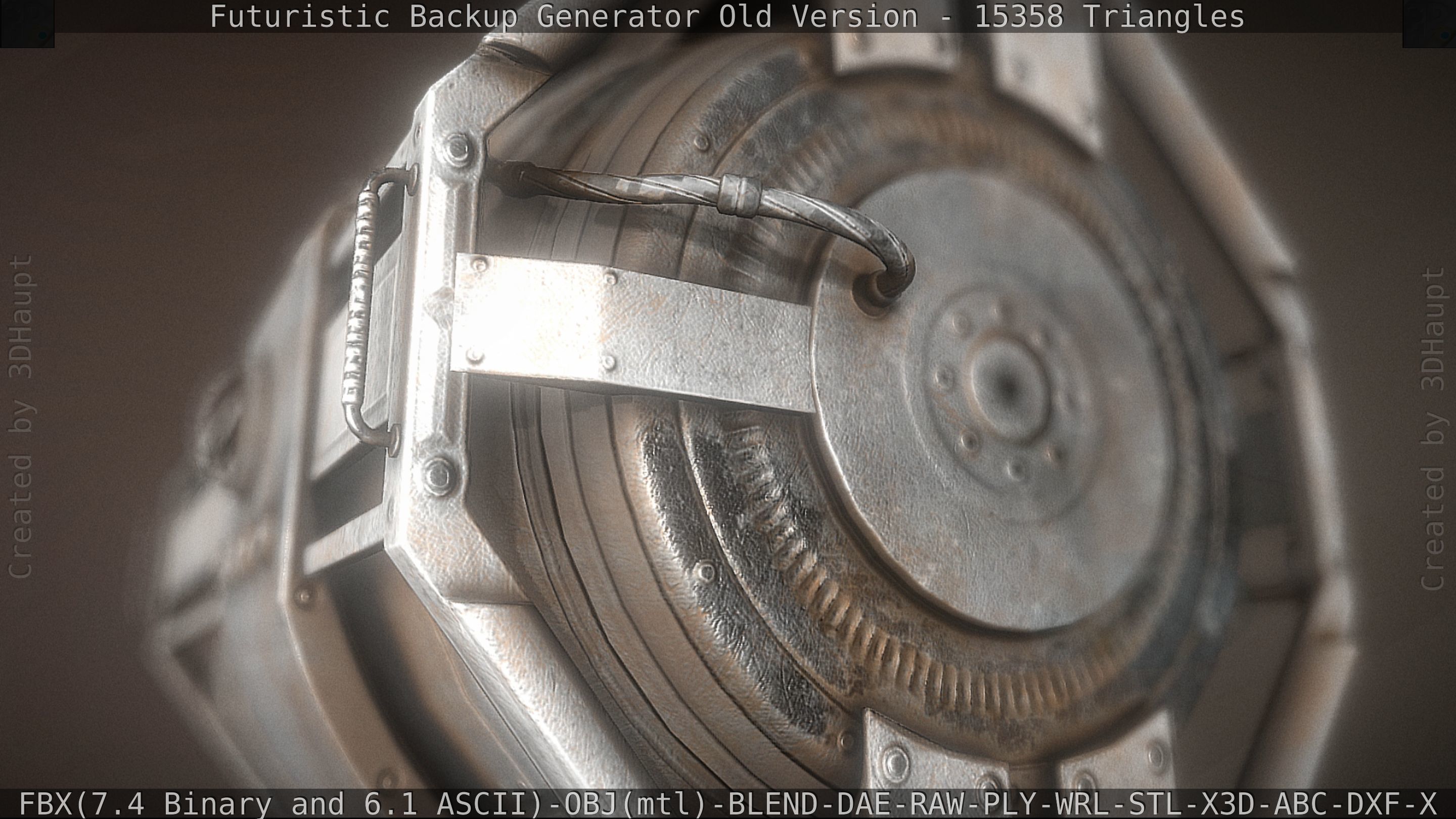 Futuristic Backup Generator Old And Dirty Version Low-poly 3D model_27