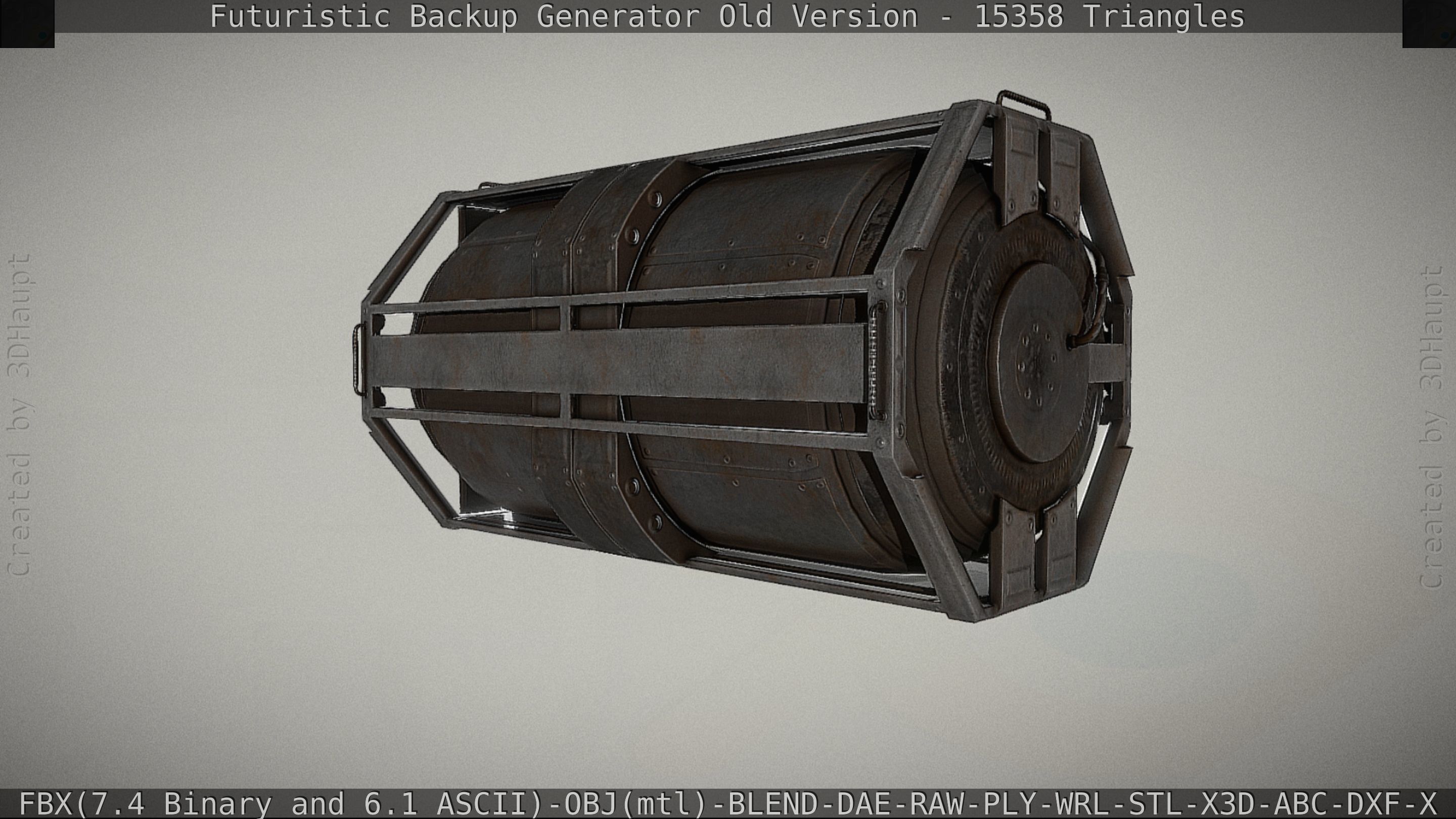 Futuristic Backup Generator Old And Dirty Version Low-poly 3D model_12
