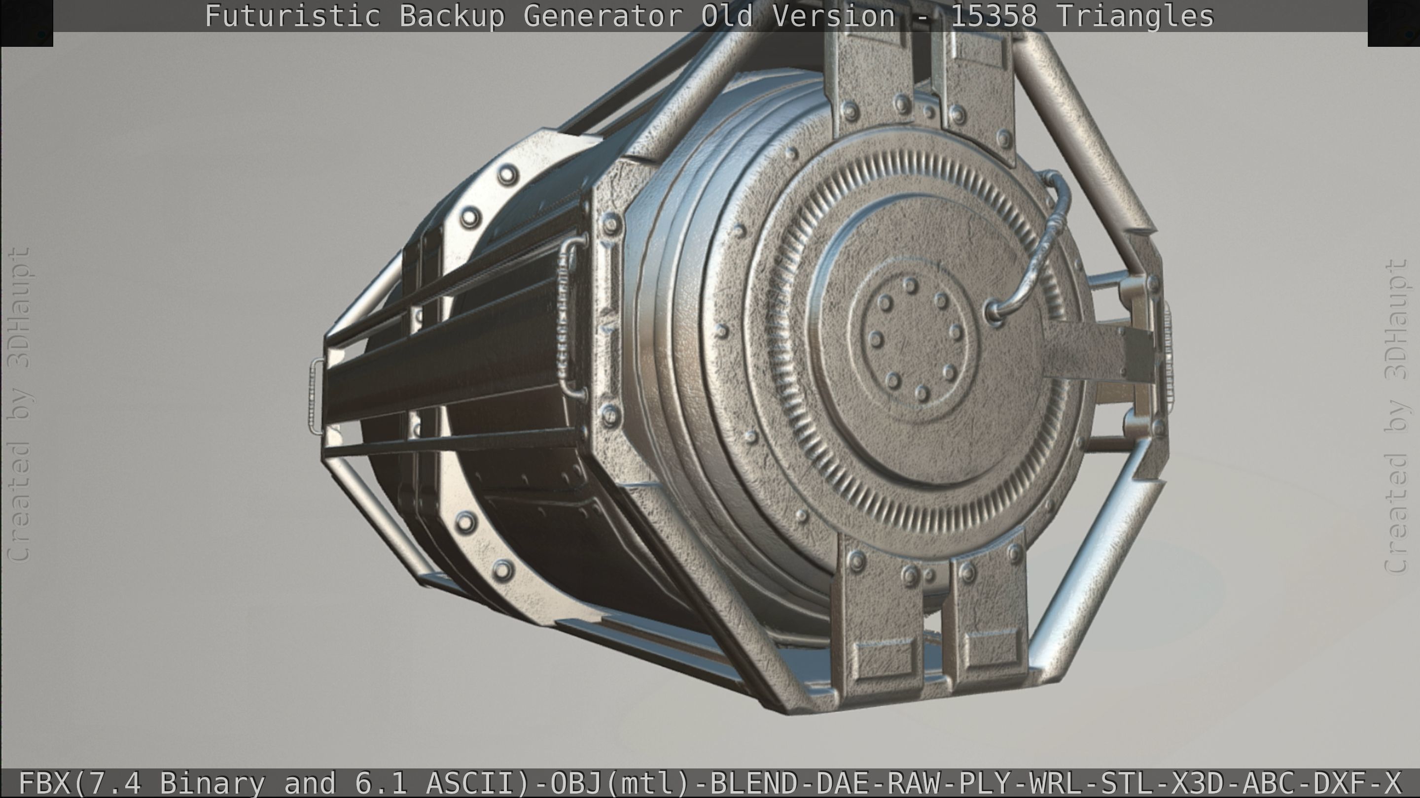Futuristic Backup Generator Old And Dirty Version Low-poly 3D model_150