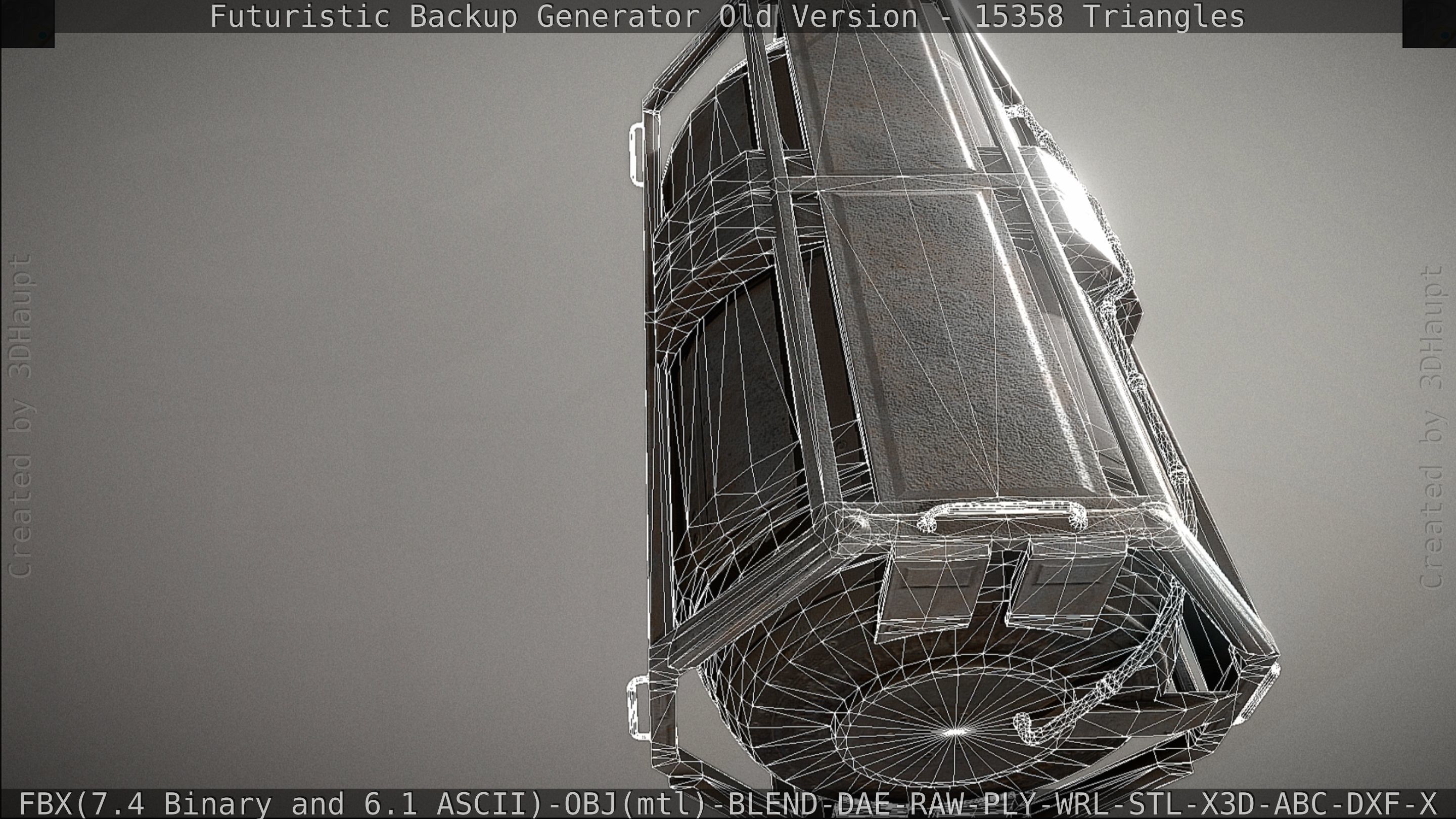 Futuristic Backup Generator Old And Dirty Version Low-poly 3D model_111