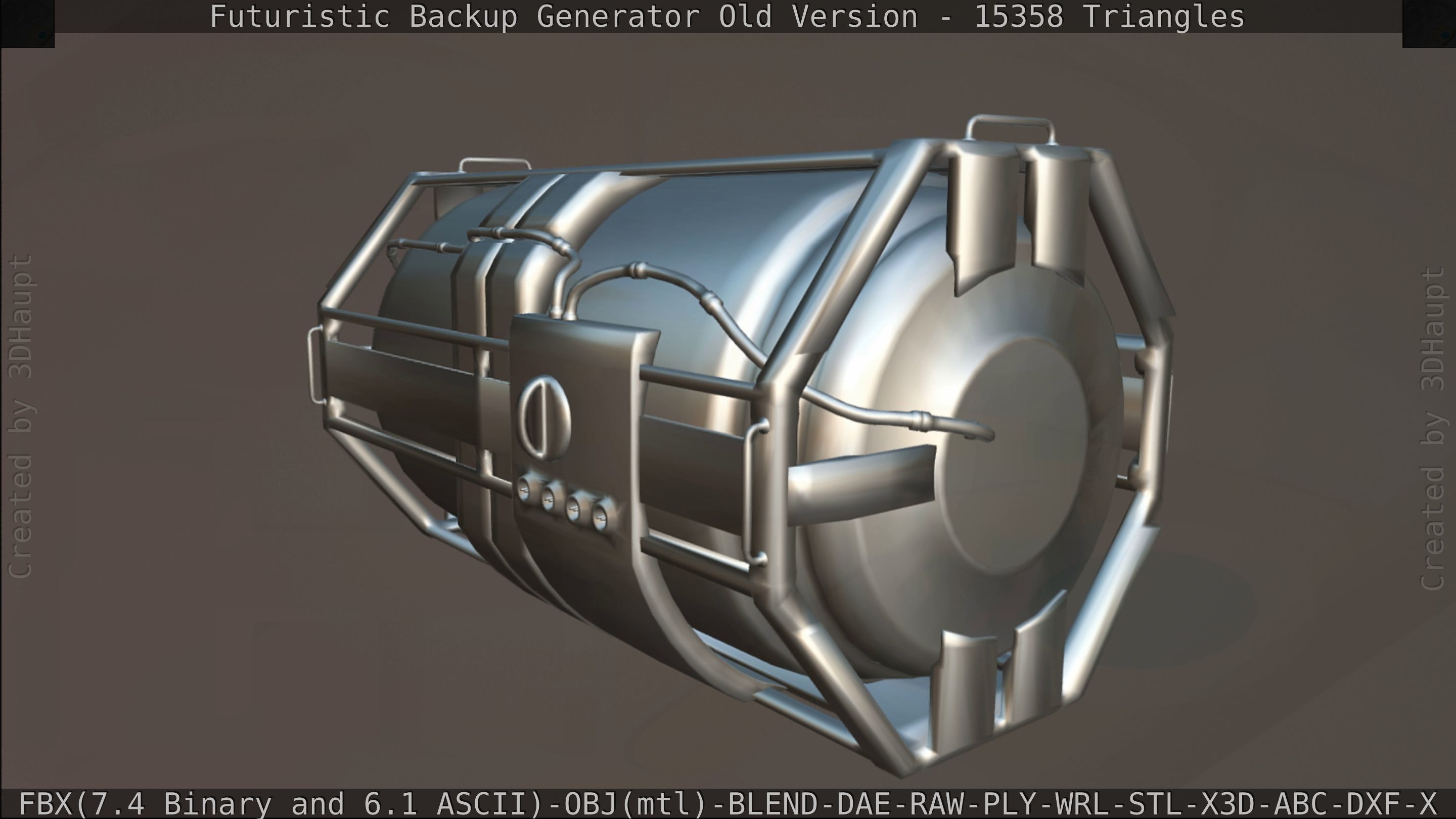 Futuristic Backup Generator Old And Dirty Version Low-poly 3D model_152