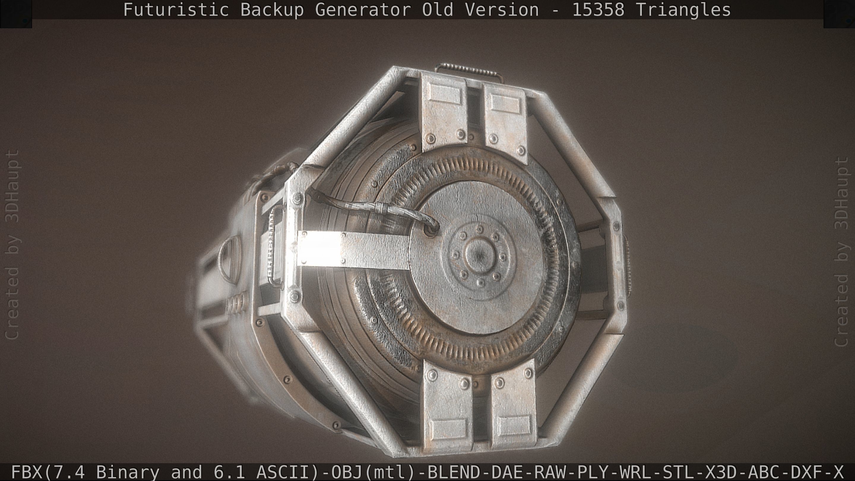 Futuristic Backup Generator Old And Dirty Version Low-poly 3D model_61