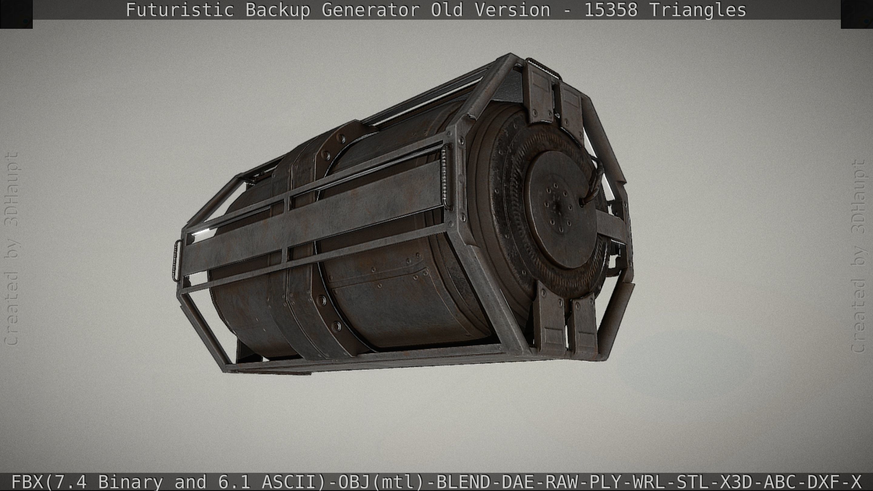 Futuristic Backup Generator Old And Dirty Version Low-poly 3D model_13