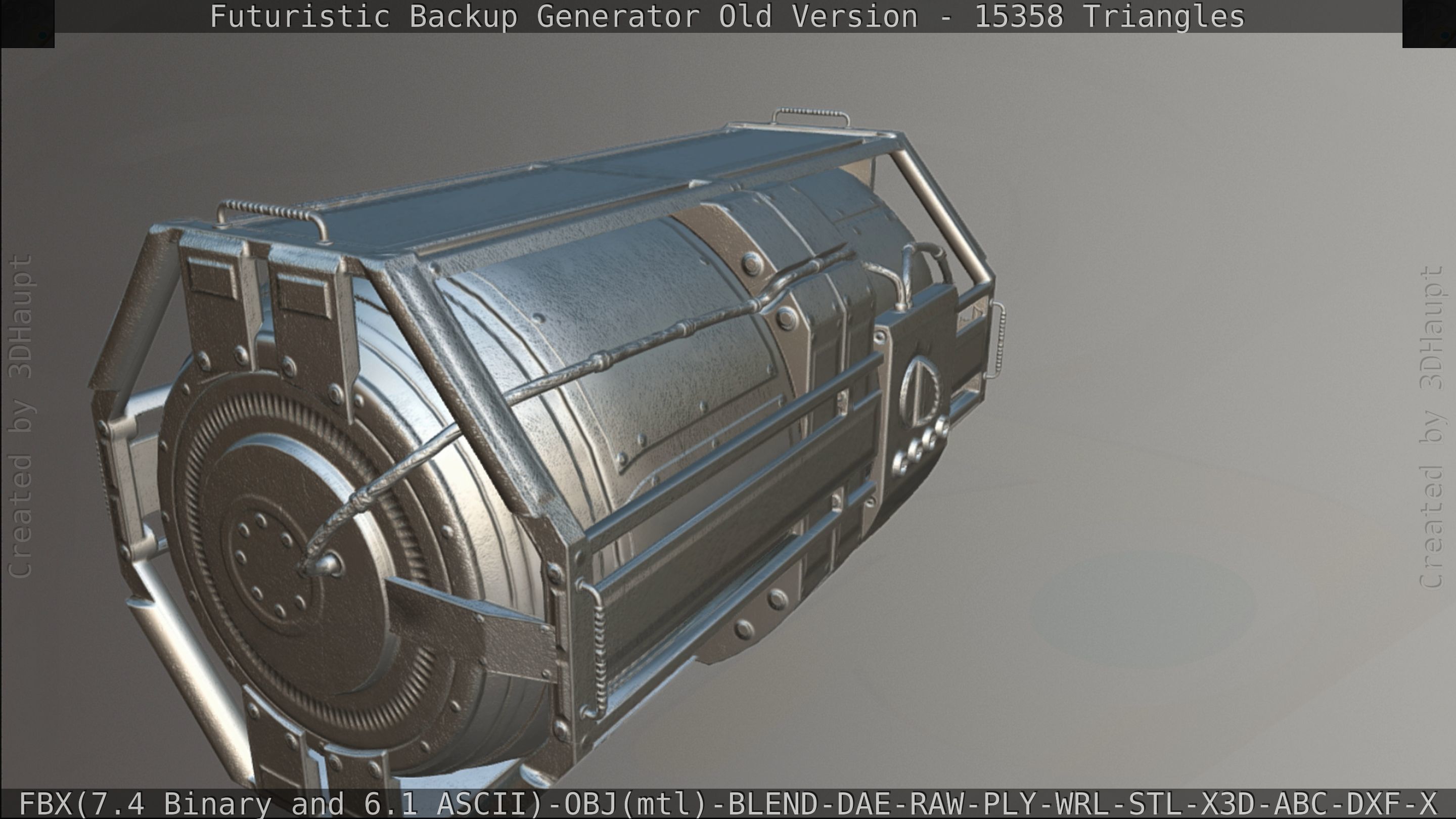 Futuristic Backup Generator Old And Dirty Version Low-poly 3D model_157