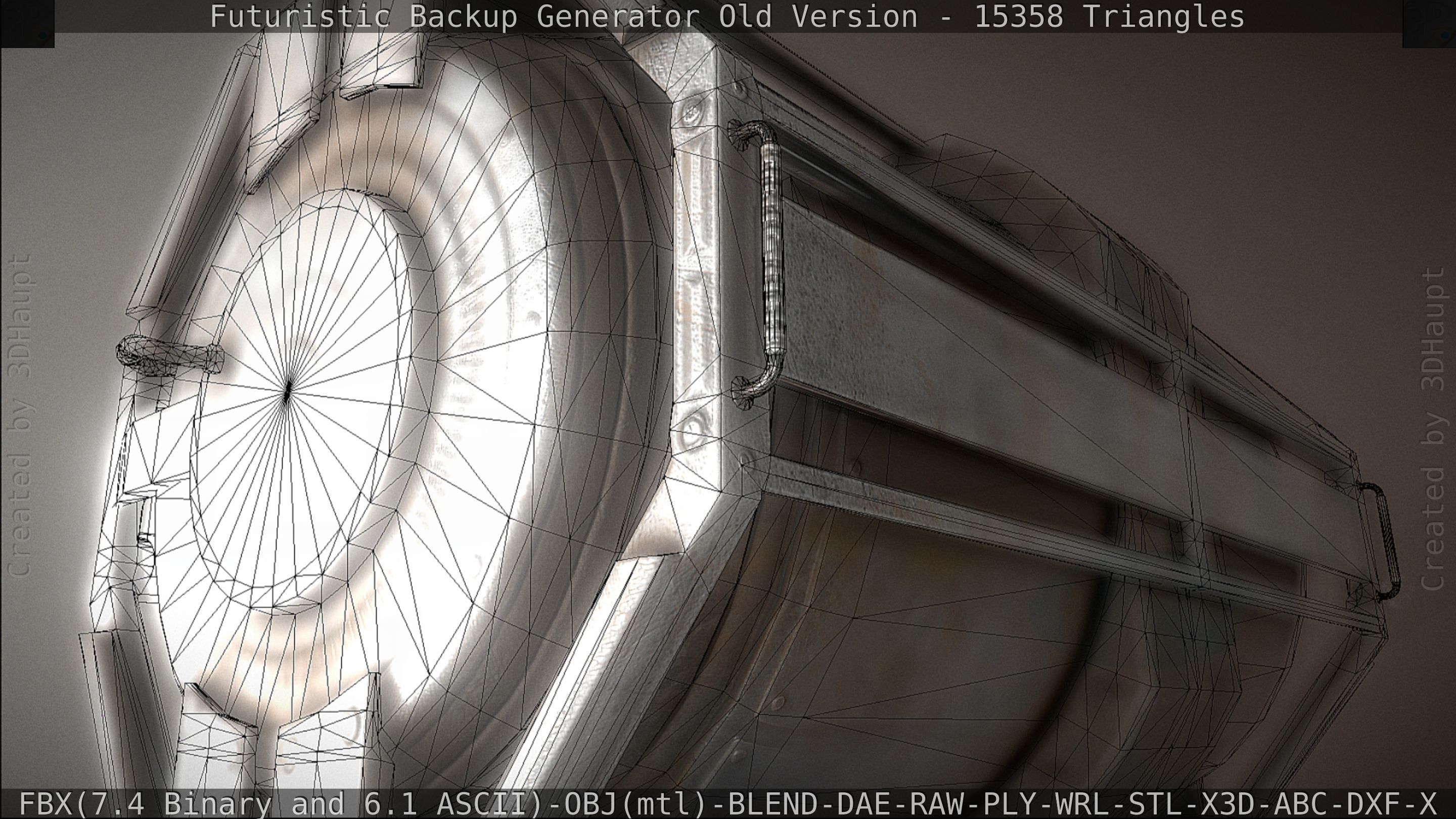 Futuristic Backup Generator Old And Dirty Version Low-poly 3D model_92