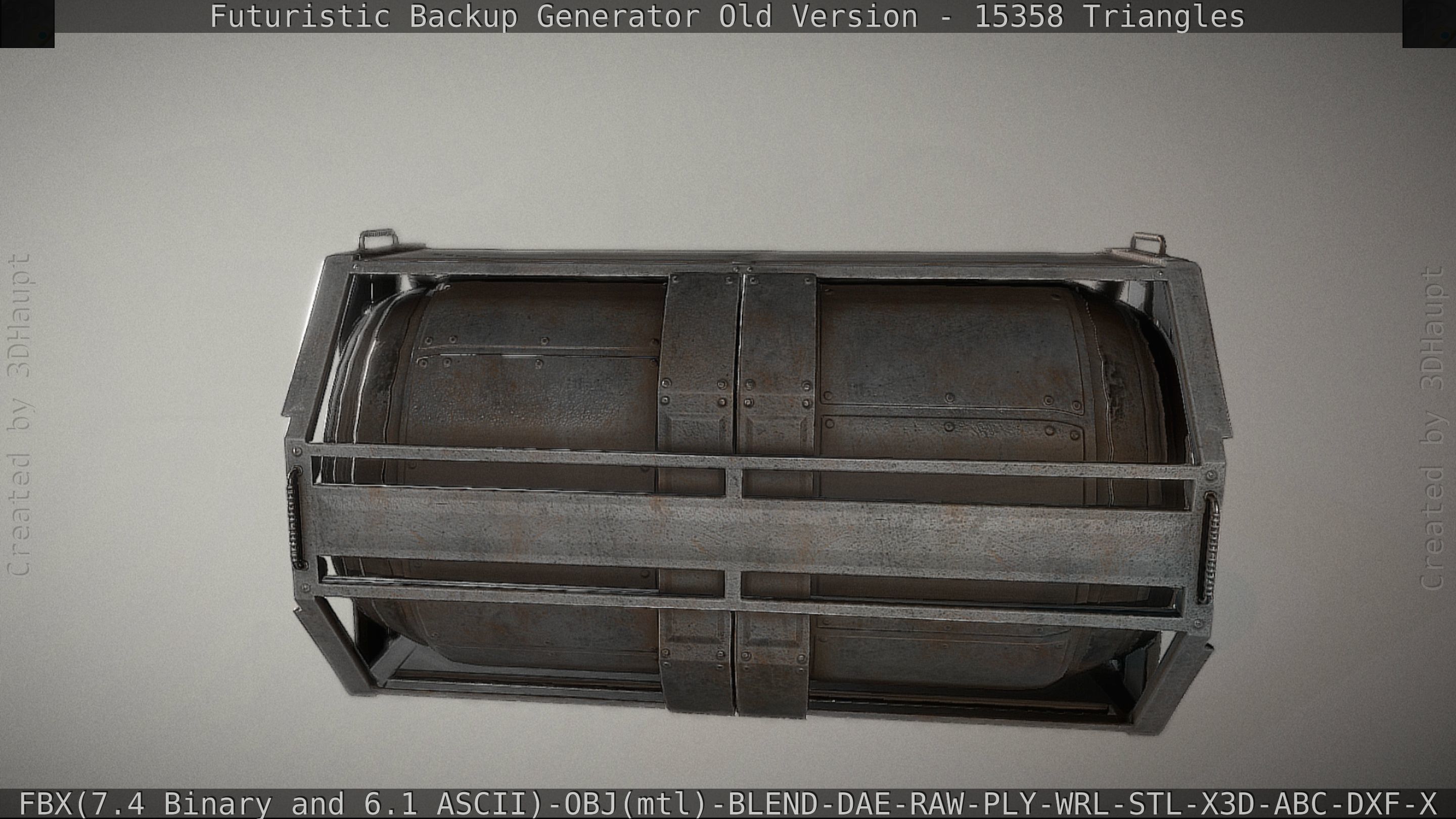 Futuristic Backup Generator Old And Dirty Version Low-poly 3D model_36