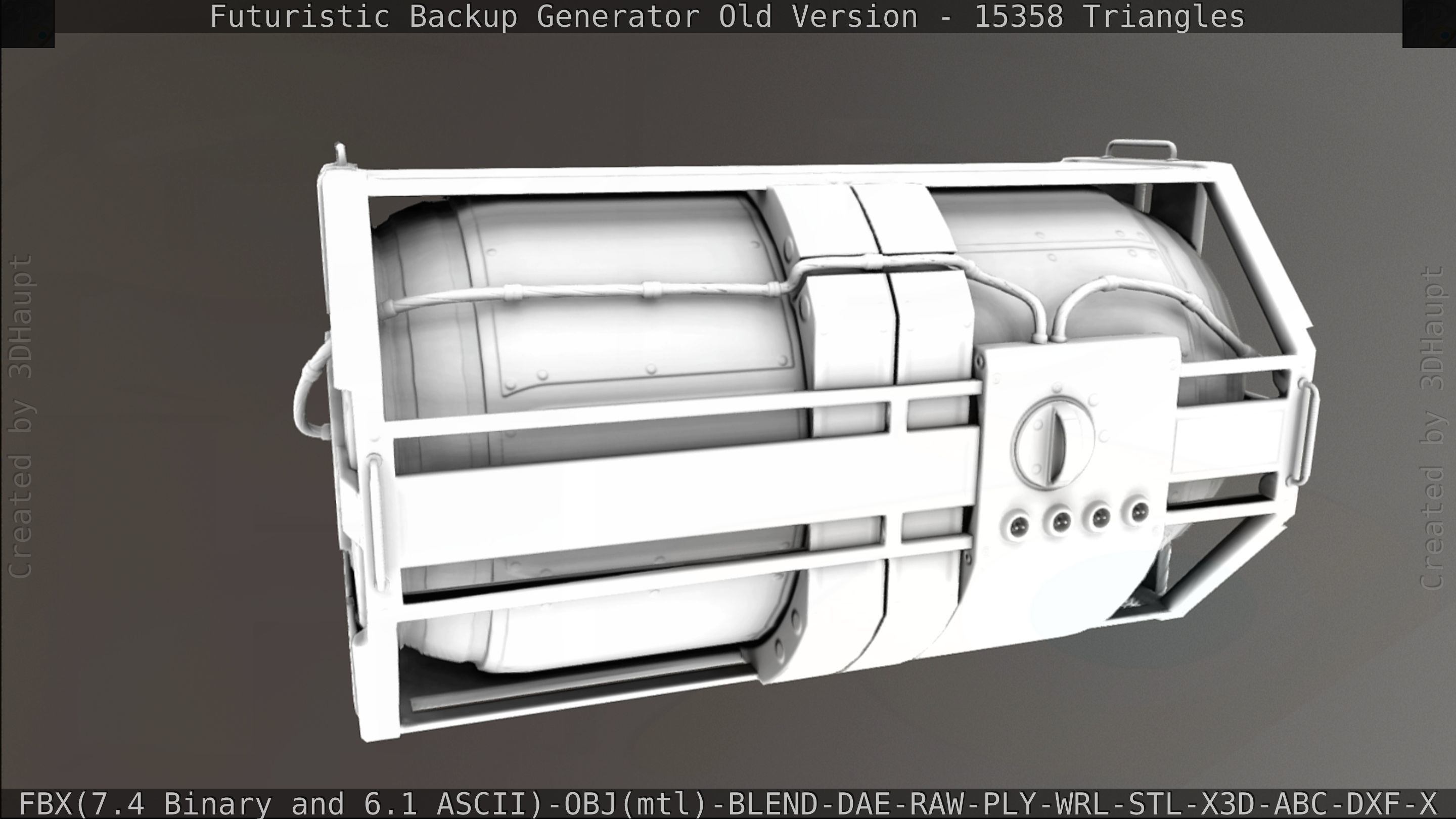 Futuristic Backup Generator Old And Dirty Version Low-poly 3D model_125