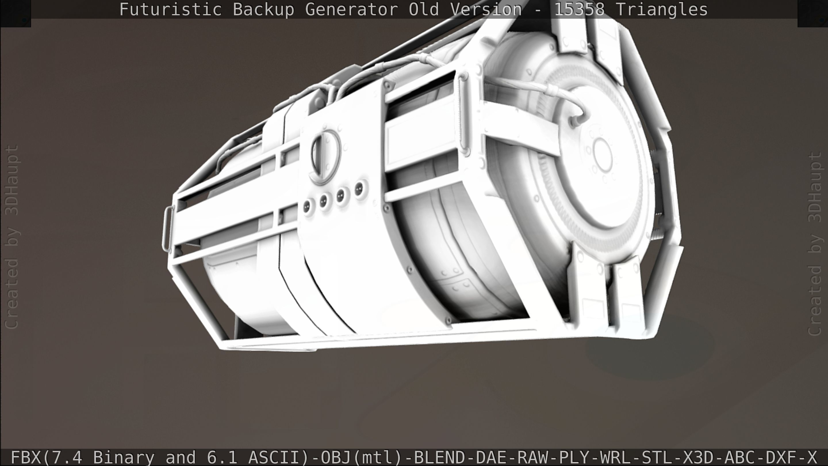 Futuristic Backup Generator Old And Dirty Version Low-poly 3D model_131