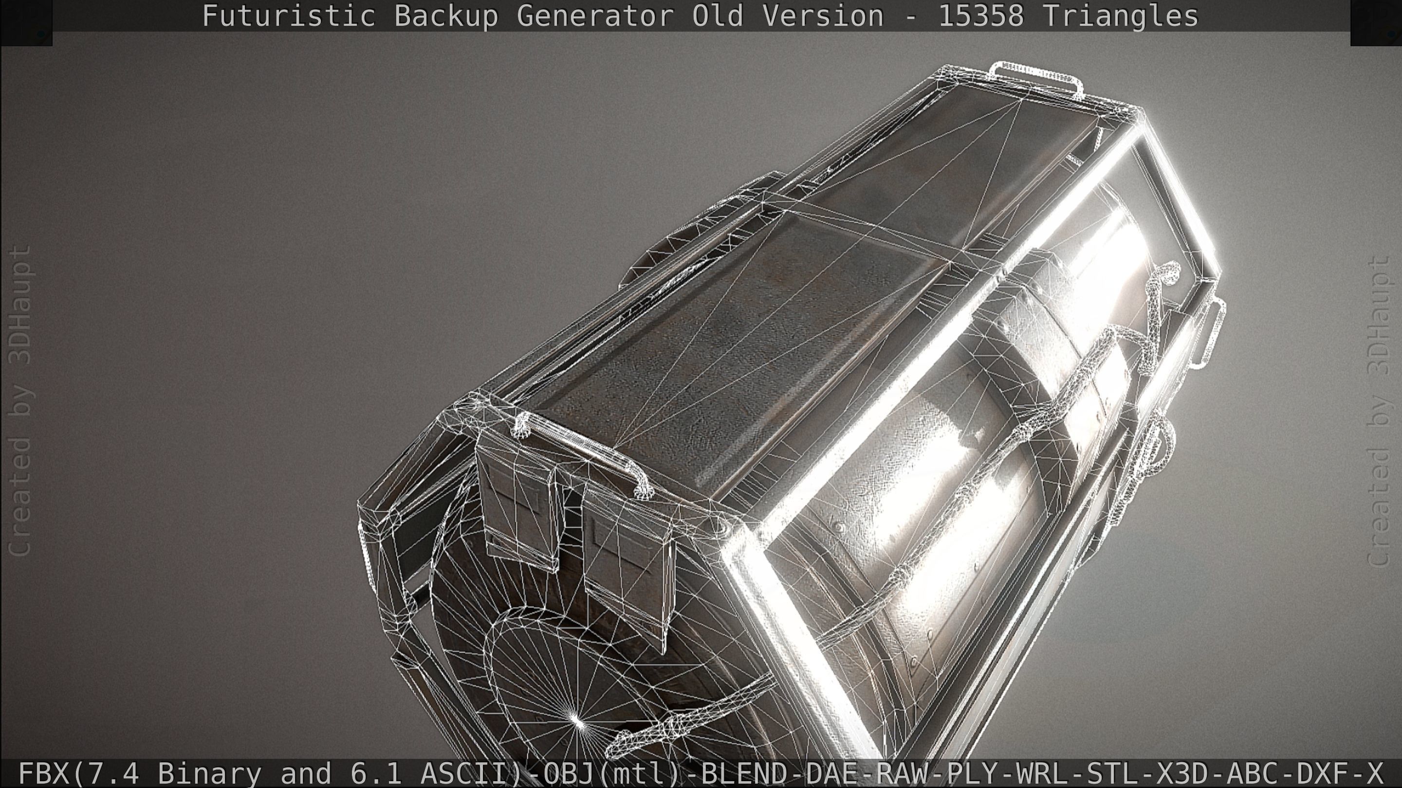 Futuristic Backup Generator Old And Dirty Version Low-poly 3D model_110