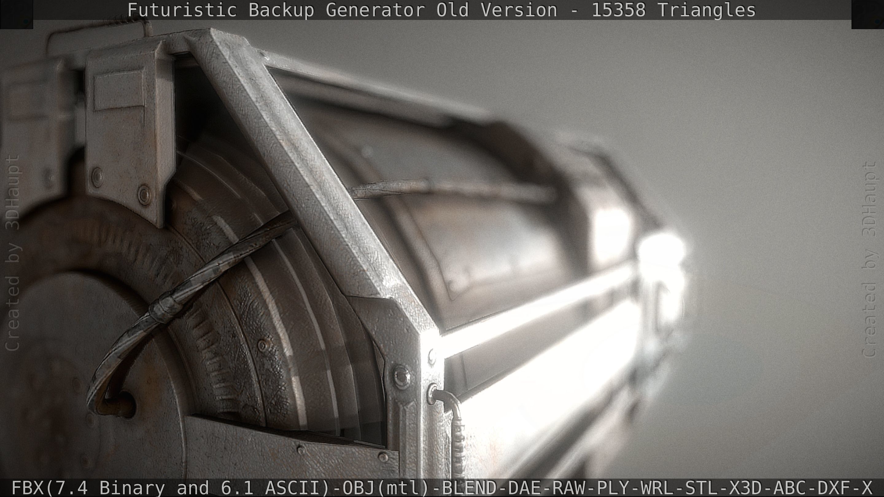 Futuristic Backup Generator Old And Dirty Version Low-poly 3D model_50