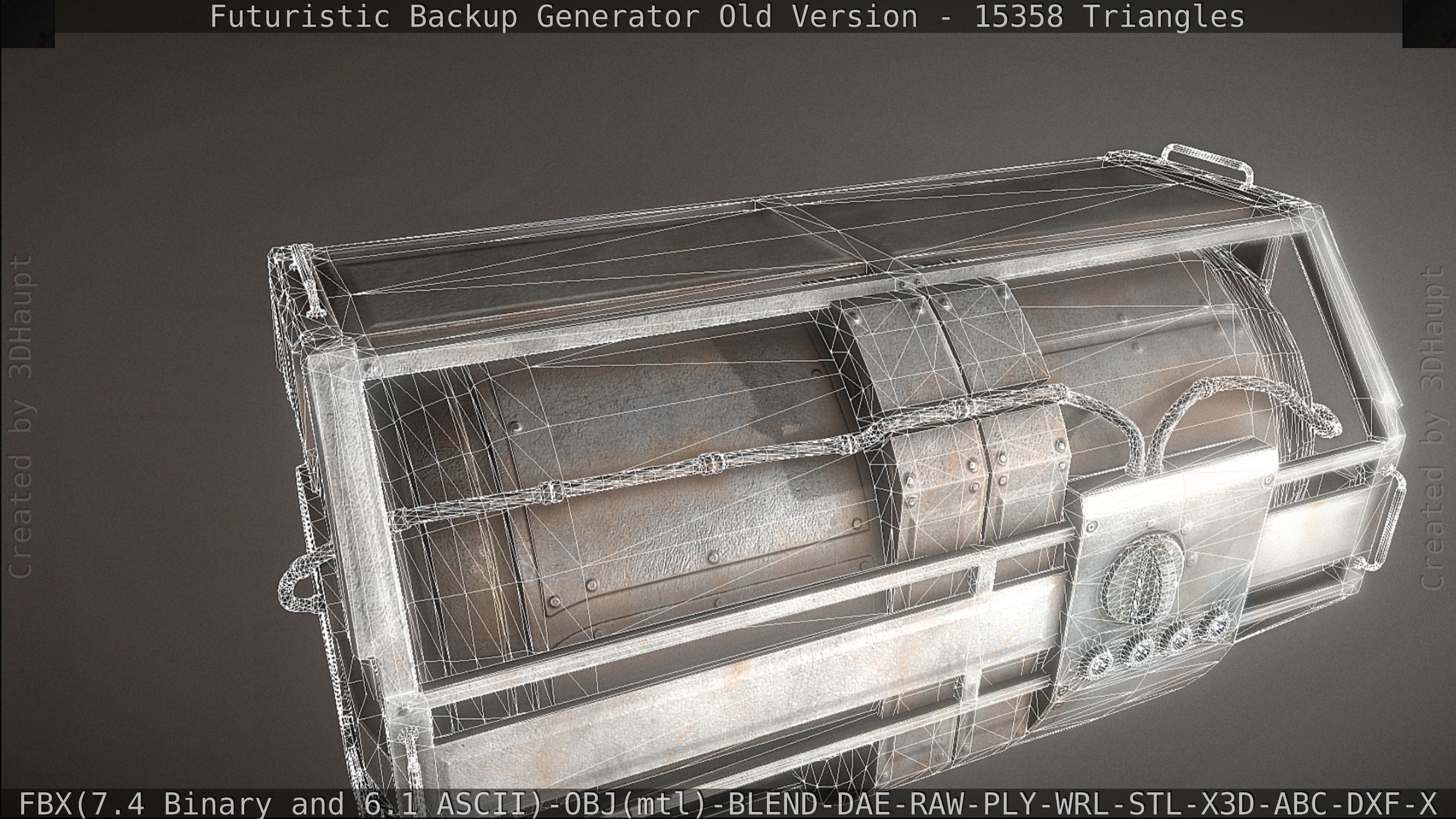 Futuristic Backup Generator Old And Dirty Version Low-poly 3D model_108