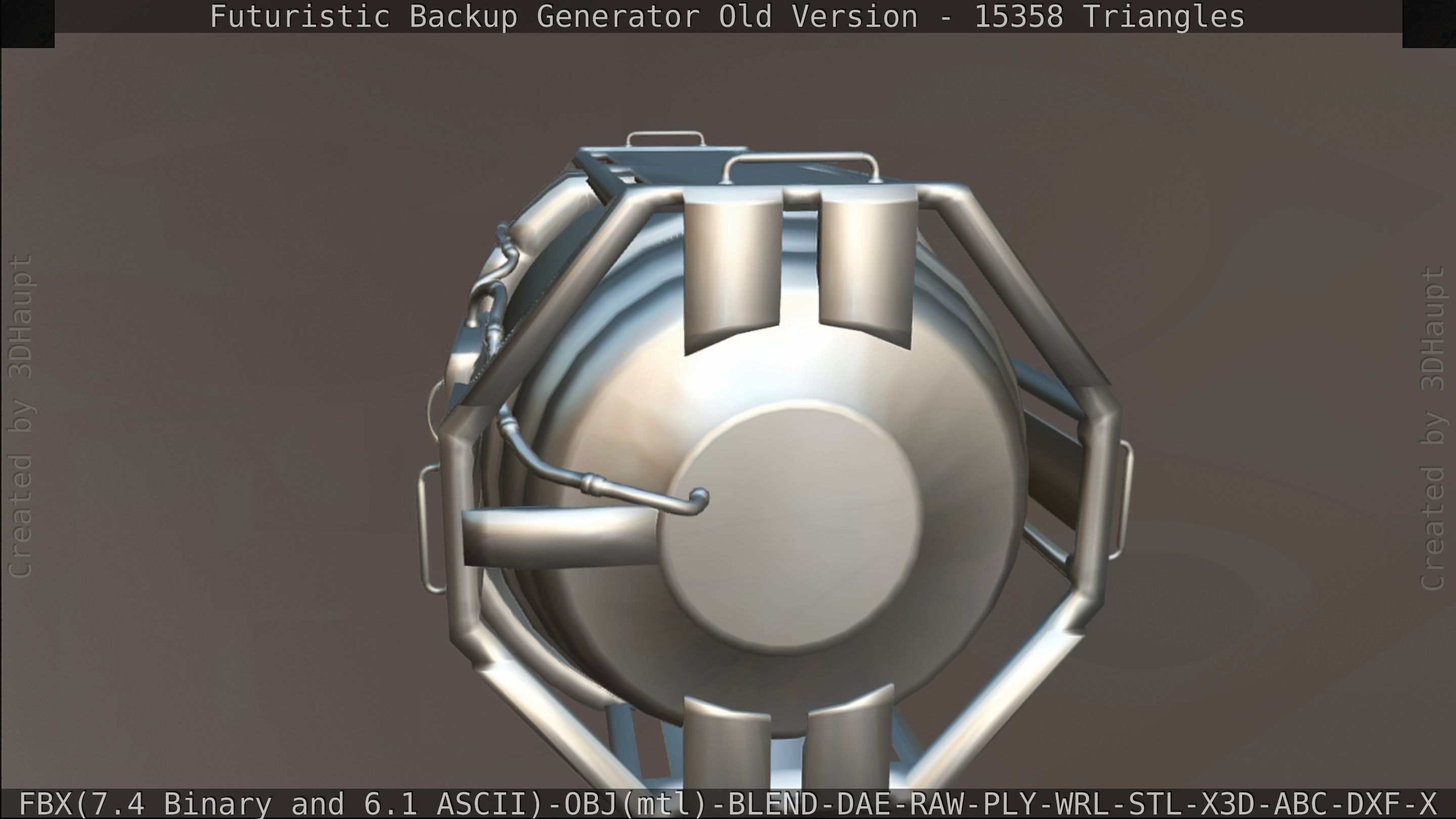 Futuristic Backup Generator Old And Dirty Version Low-poly 3D model_141
