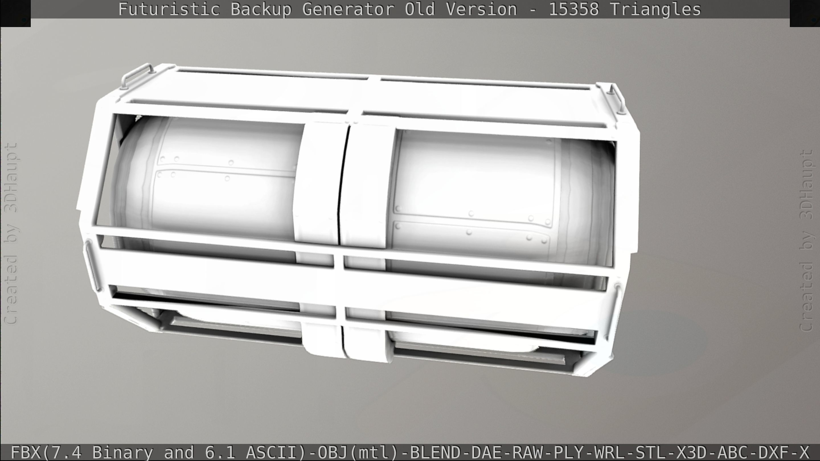 Futuristic Backup Generator Old And Dirty Version Low-poly 3D model_135