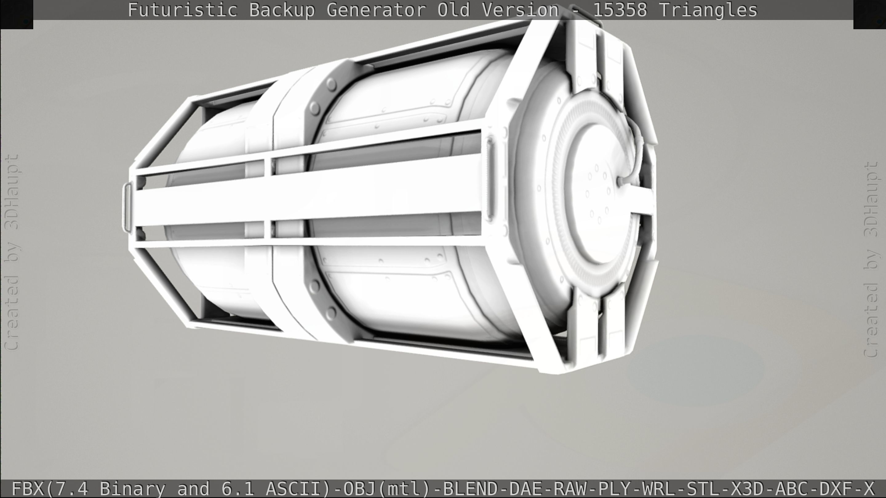 Futuristic Backup Generator Old And Dirty Version Low-poly 3D model_142