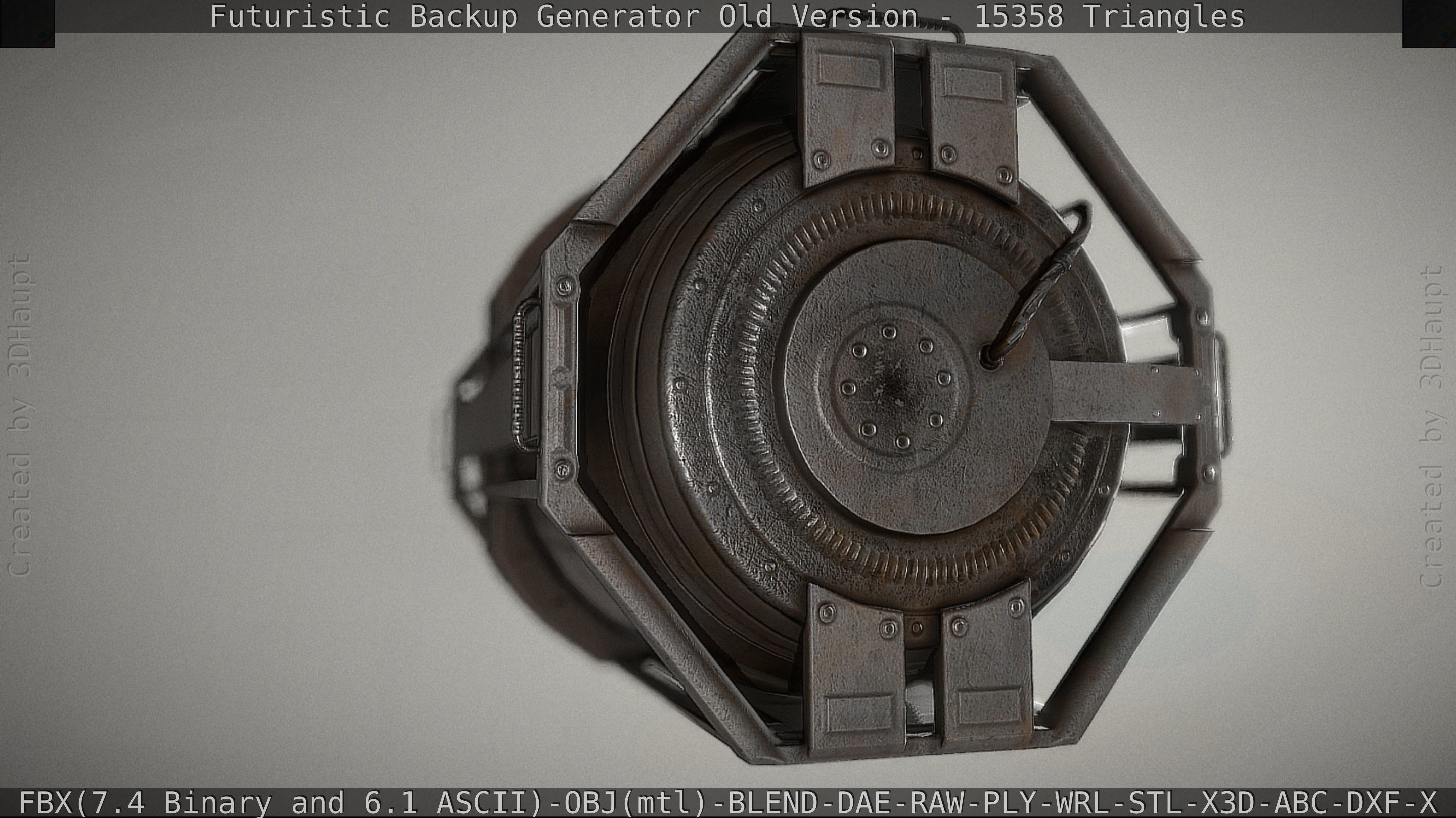 Futuristic Backup Generator Old And Dirty Version Low-poly 3D model_60