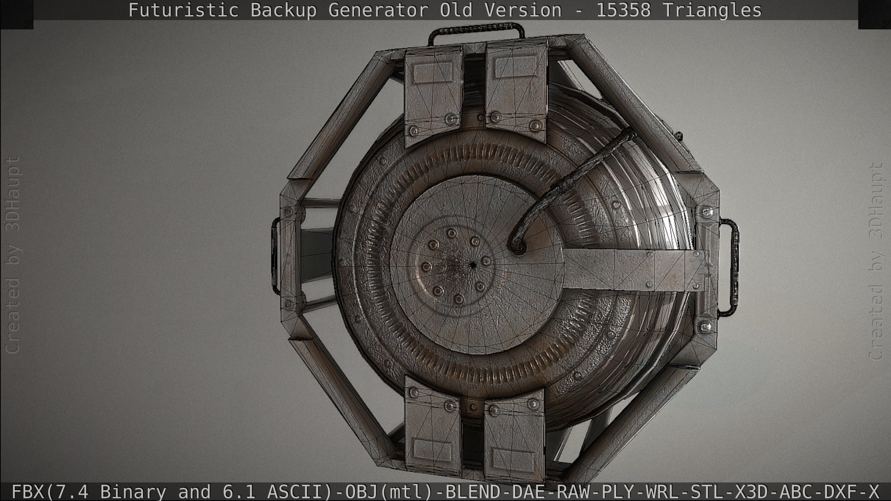 Futuristic Backup Generator Old And Dirty Version Low-poly 3D model_126