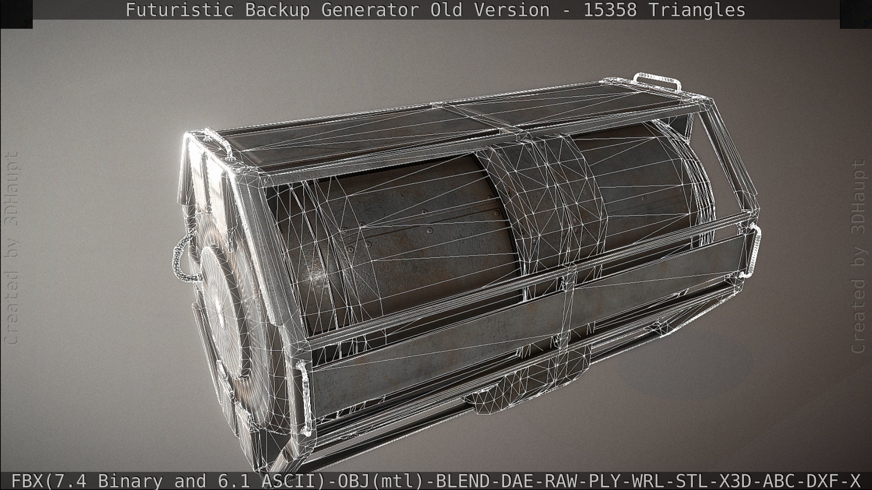 Futuristic Backup Generator Old And Dirty Version Low-poly 3D model_117
