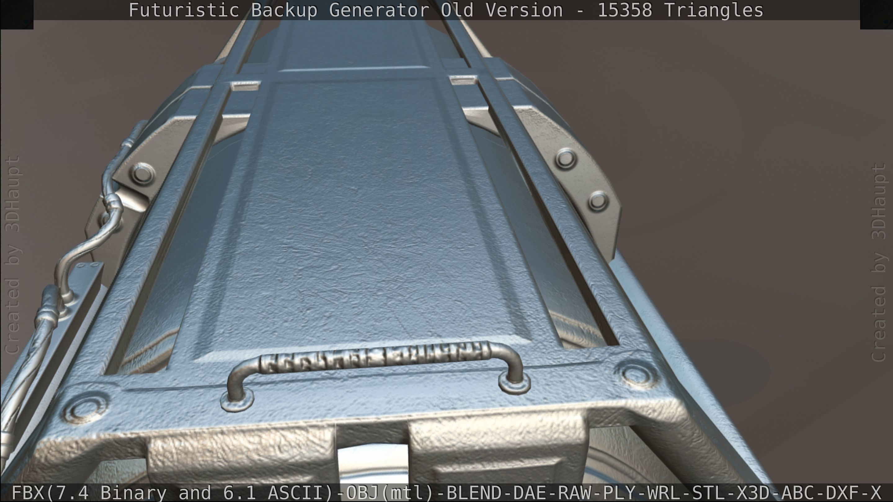 Futuristic Backup Generator Old And Dirty Version Low-poly 3D model_171