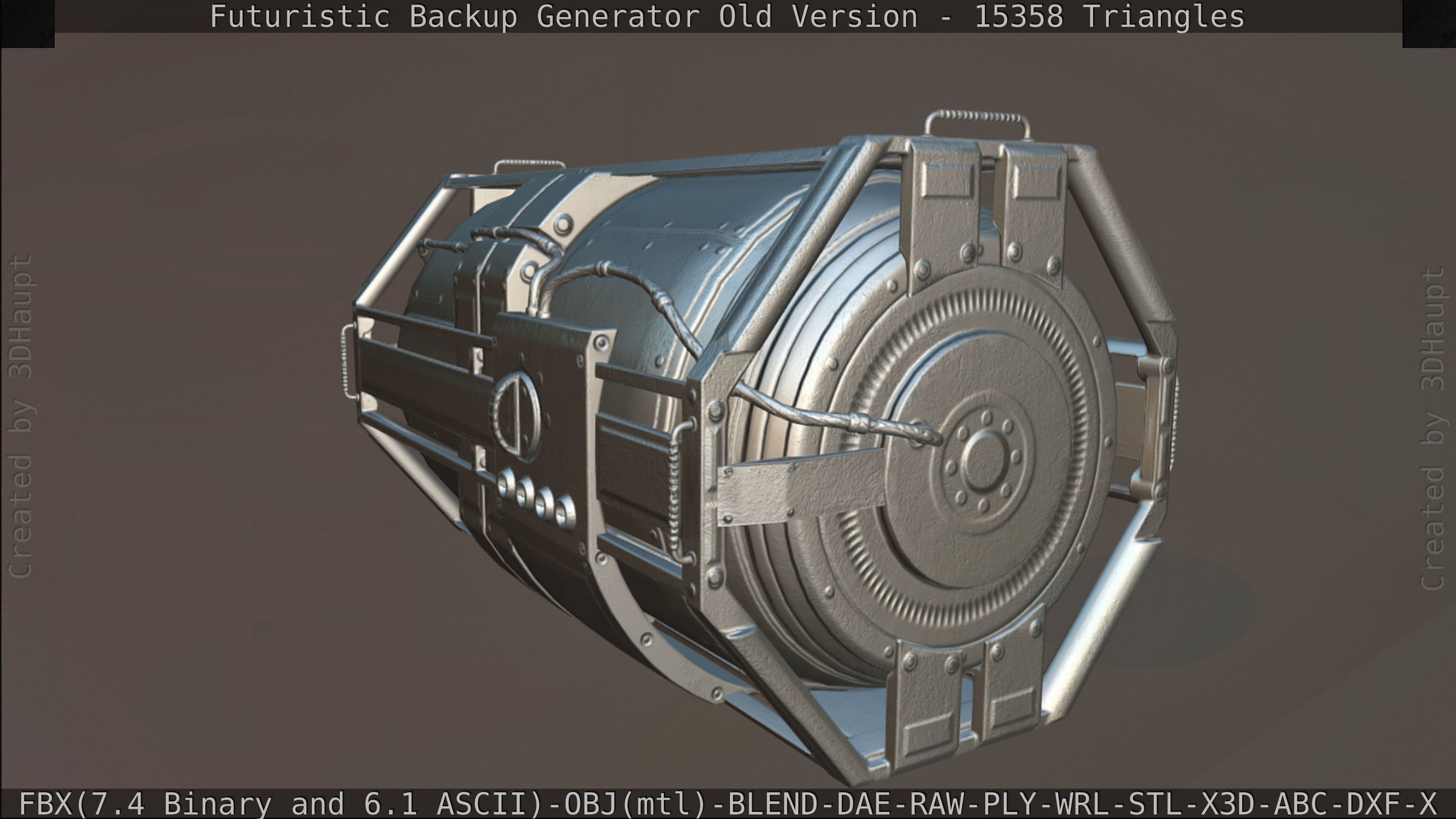 Futuristic Backup Generator Old And Dirty Version Low-poly 3D model_151